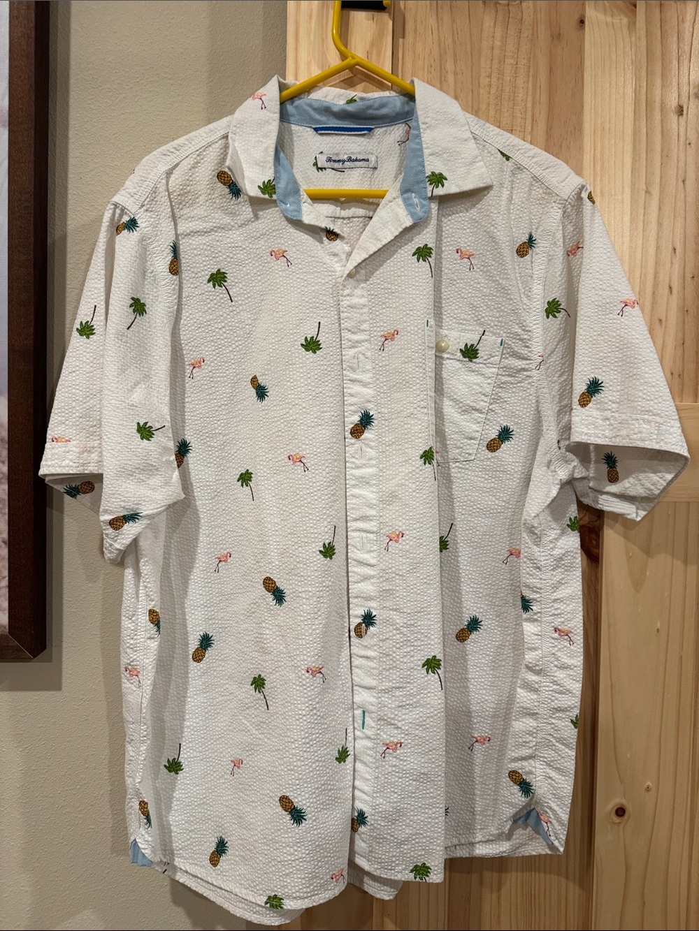 Tommy Bahama White Short-Sleeve Pineapple & Palm Button-Down Shirt